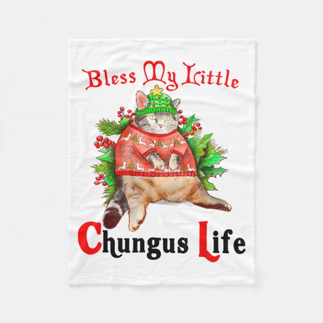 Couverture Polaire Christmas Cat Bless My Little Funny Cat Life Cat M (Devant)
