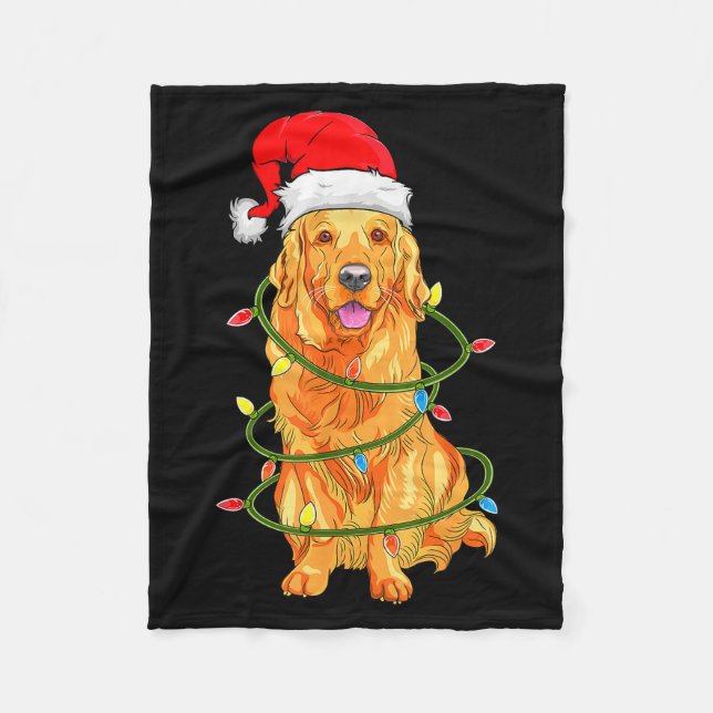Couverture Polaire Christmas Dog Shirt, Christmas Golden Retriever Pa (Devant)
