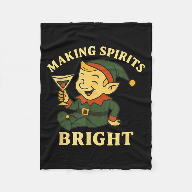 Couverture Polaire Christmas Elf Martini Funny Alcohol Saying Srits B (Devant)
