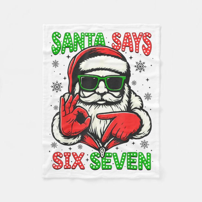 Couverture Polaire Christmas Funny Santa Says Six Seven 67 Meme Xmas  (Devant)