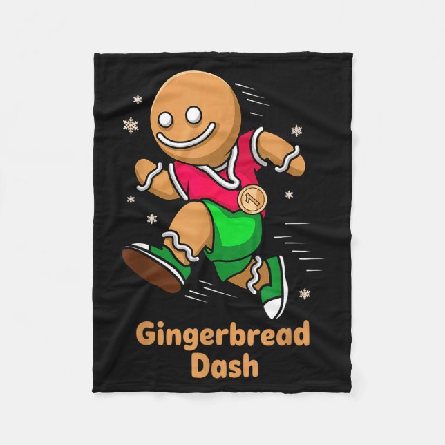 Couverture Polaire Christmas Gingerbread Dash Running Runner Xmas Mar (Devant)