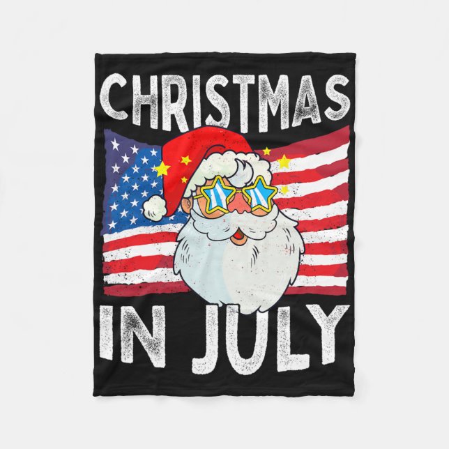 Couverture Polaire Christmas In July Retro Hipster Funny Santa Men Wo (Devant)