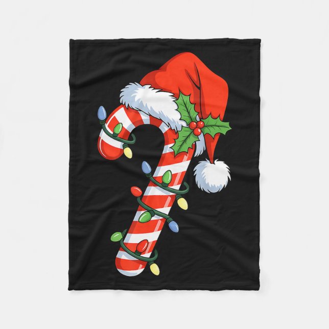 Couverture Polaire Christmas Light Candy Cane Santa Xmas Kids Toddler (Devant)