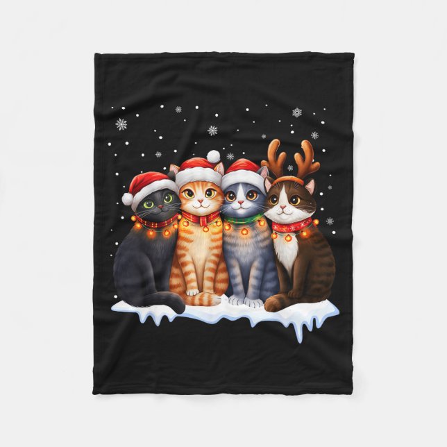 Couverture Polaire Christmas Lights For Cat Lovers Xmas  (Devant)
