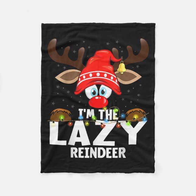 Couverture Polaire Christmas Matching I'm The Lazy Reindeer  (Devant)