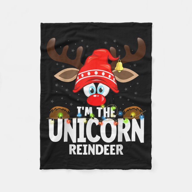 Couverture Polaire Christmas Matching I'm The Unicorn Reindeer  (Devant)