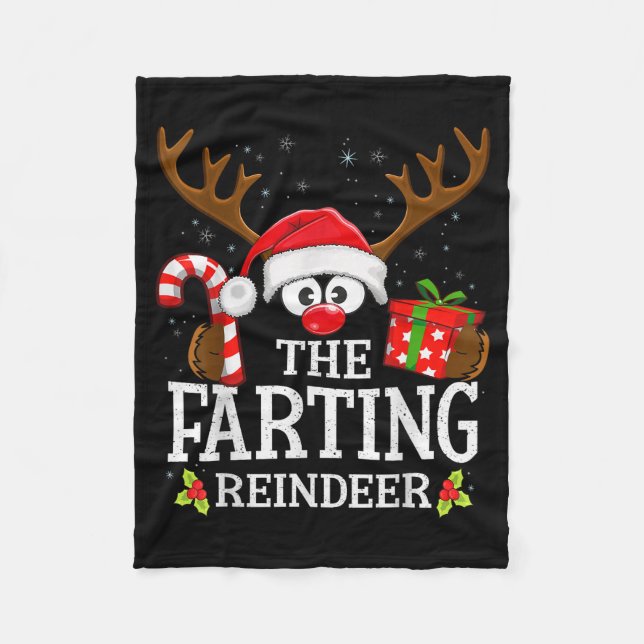 Couverture Polaire Christmas Matching The Farting Reindeer Family  (Devant)