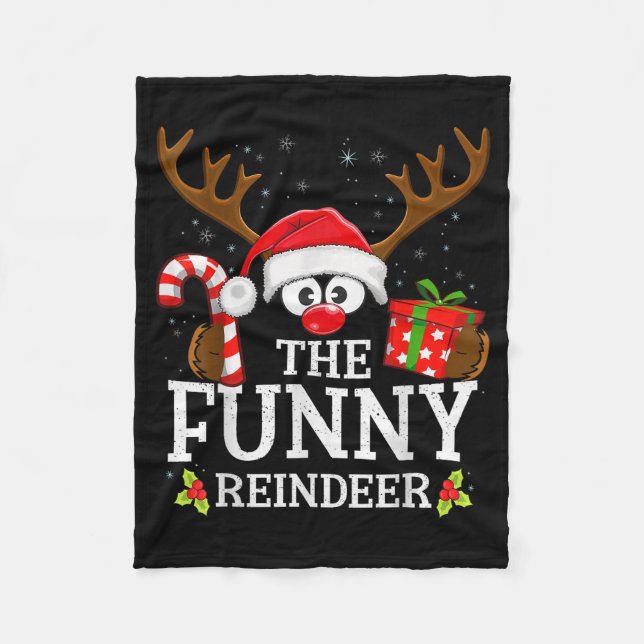 Couverture Polaire Christmas Matching The Funny Reindeer Family  (Devant)
