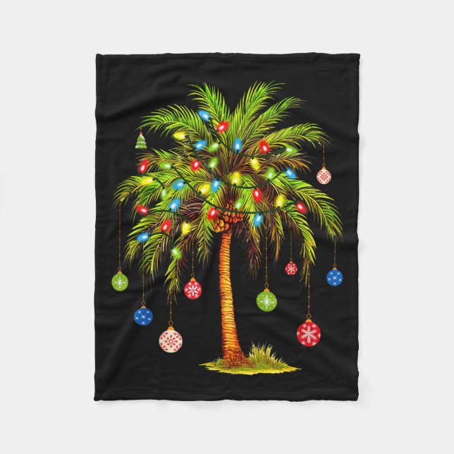 Couverture Polaire Christmas Palm Tree Light Hawaiian Trocal Xmas  (Devant)