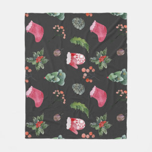 Couverture Polaire Christmas Reindeer : Aquarelle Motif sans couture