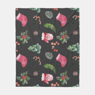 Couverture Polaire Christmas Reindeer : Aquarelle Motif sans couture