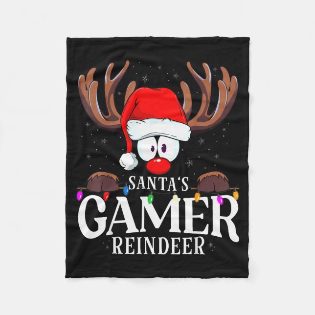 Couverture Polaire Christmas Santa's Gamer Reindeer Matching X-mas  (Devant)