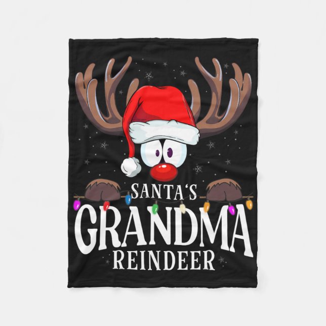 Couverture Polaire Christmas Santa's Grandma Reindeer Matching X-mas  (Devant)