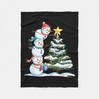 Couverture Polaire Christmas Snowman Christmas Tree Funny Snowman Lov