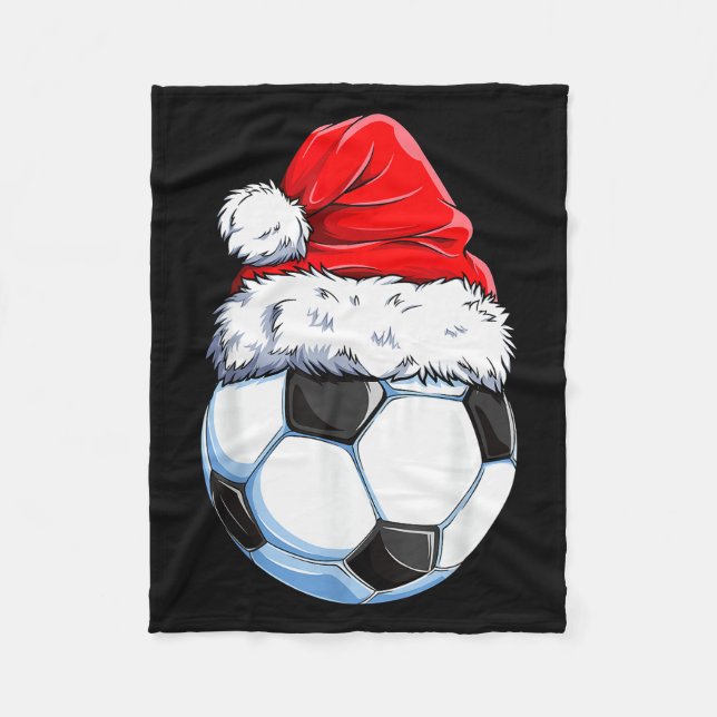 Couverture Polaire Christmas Soccer Ball Santa Hat Funny Srts Xmas Bo (Devant)