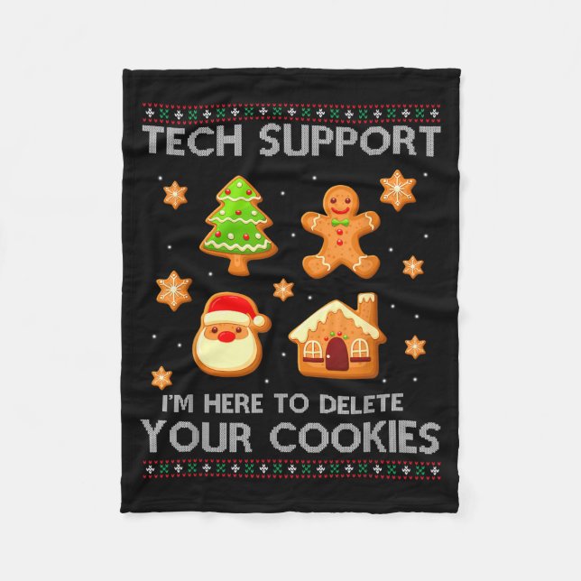 Couverture Polaire Christmas Tech Suprt Here To Delete Cookies Ugly S (Devant)