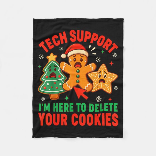 Couverture Polaire Christmas Tech Suprt Here To Delete Cookies Xmas M (Devant)
