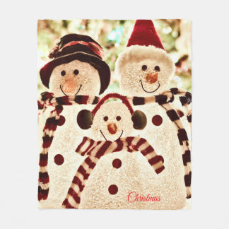 Couverture Polaire Christmas Vibes Snowman Celebration
