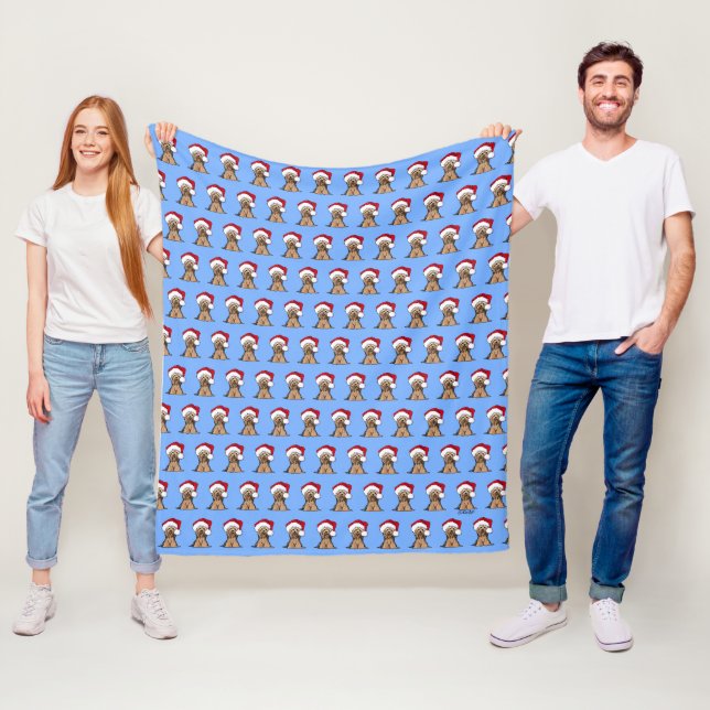 Couverture Polaire Christmas Yorkie (En situation)