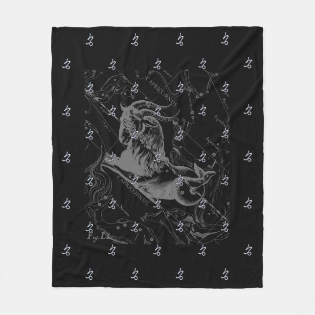 Couverture Polaire Chrome Capricorn Symbole Zodiaque sur Hevelius (Devant)
