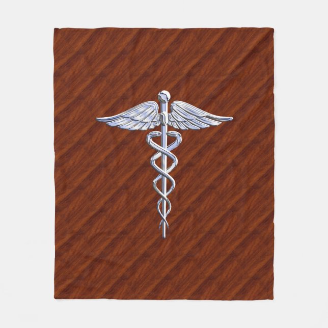 Couverture Polaire Chrome Comme Caduceus Symbole Médicale Mahogany Im (Devant)