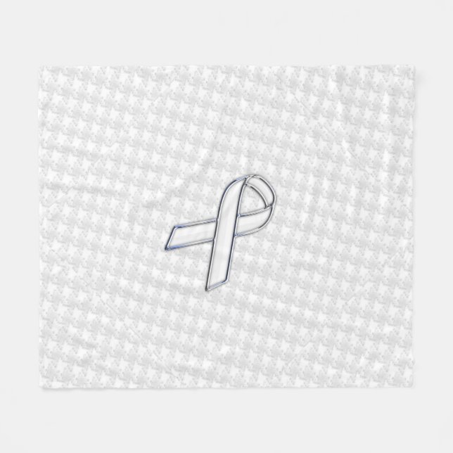 Couverture Polaire Chrome White Ribbon Sensibilisation sur Houndstoot (Devant (Horizontal))