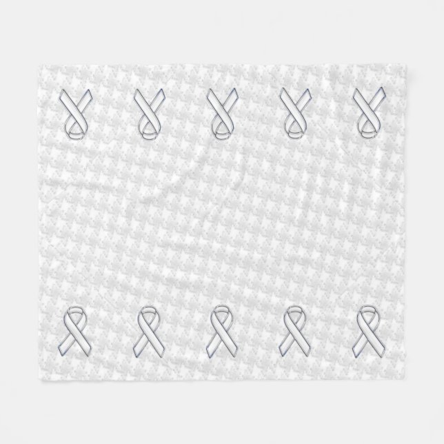 Couverture Polaire Chrome White Ribbon Sensibilisation sur Houndstoot (Devant (Horizontal))