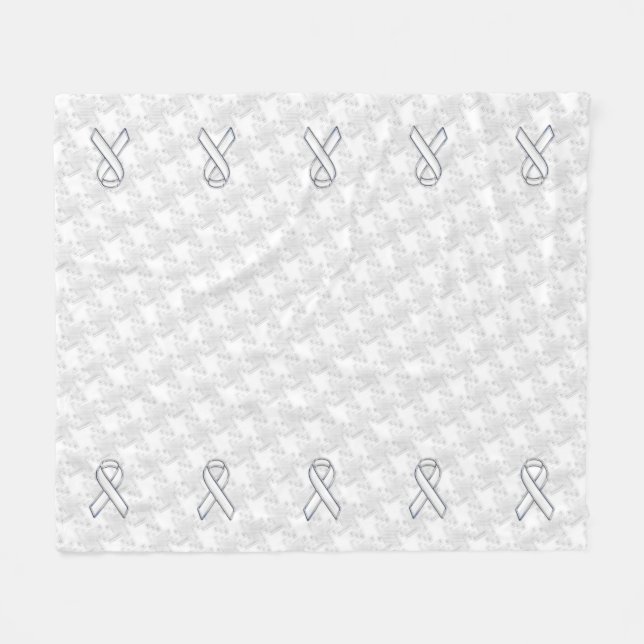 Couverture Polaire Chrome White Ribbon Sensibilisation sur Houndstoot (Devant (Horizontal))