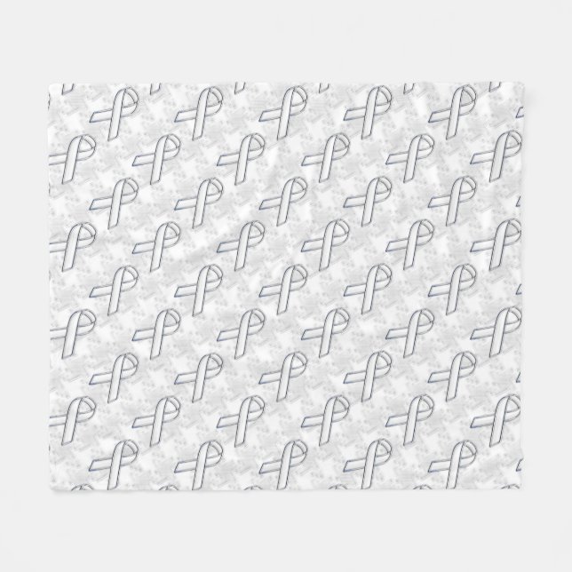 Couverture Polaire Chrome White Ribbon Sensibilisation sur Houndstoot (Devant (Horizontal))