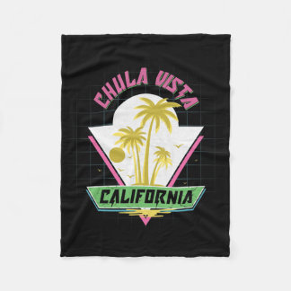 Couverture Polaire Chula Vista California Retro Vaporwave Beach