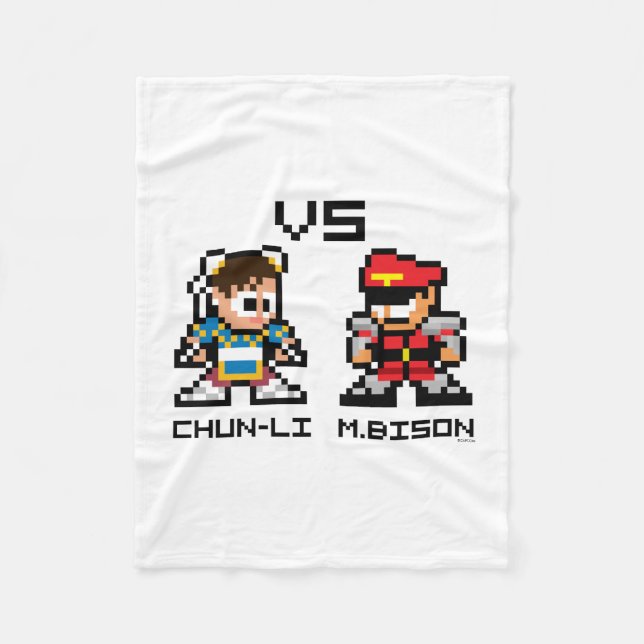 Couverture Polaire Chun-Li 8 bits VS M.Bison (Devant)