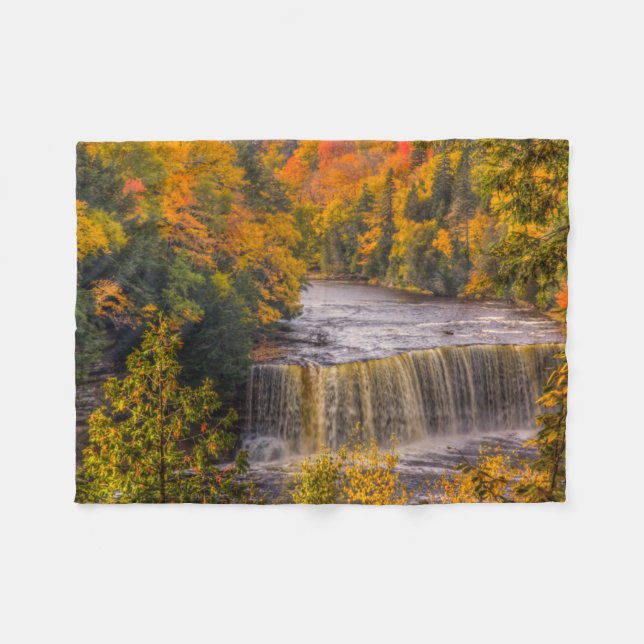 Couverture Polaire Chutes supérieures aux couleurs automnales (Devant (Horizontal))