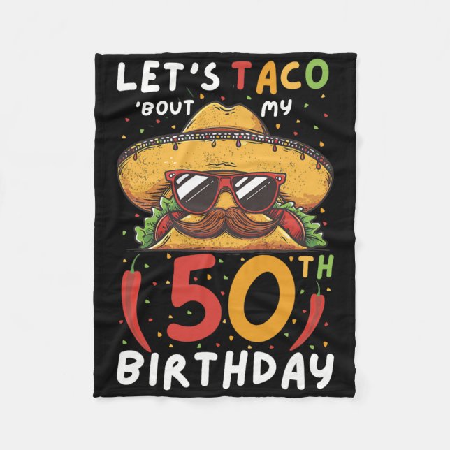 Couverture Polaire Cinco De Mayo 50e Anniversaire Taco Age 50 Bi Mexi (Devant)