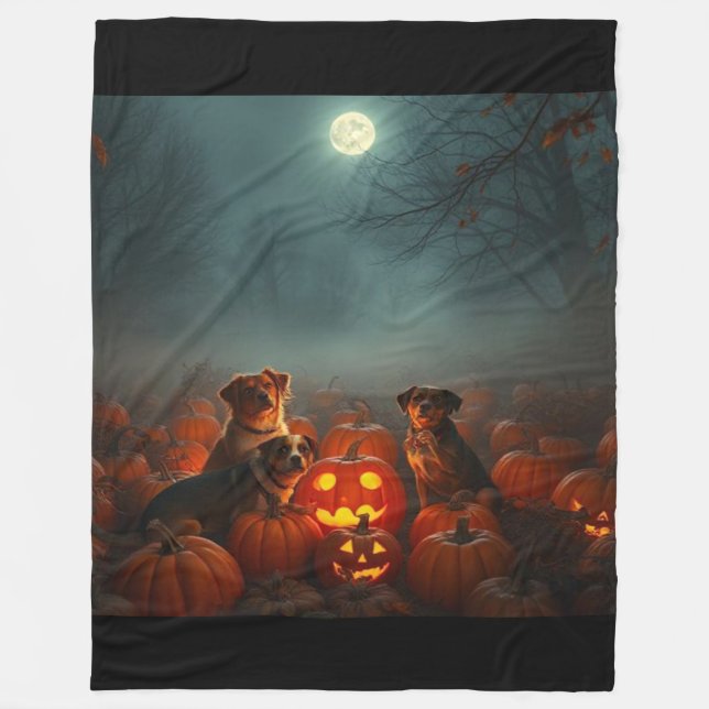 Couverture Polaire Cinematic Pumpkin Patch Pet Blanket | Fall Magic (Devant)