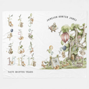 Couverture Polaire Circus Woodland Forest Animaux   Jalon bébé