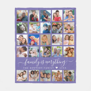 Couverture Polaire Citation Collage Photo Modern 25 Nom de famille Pu