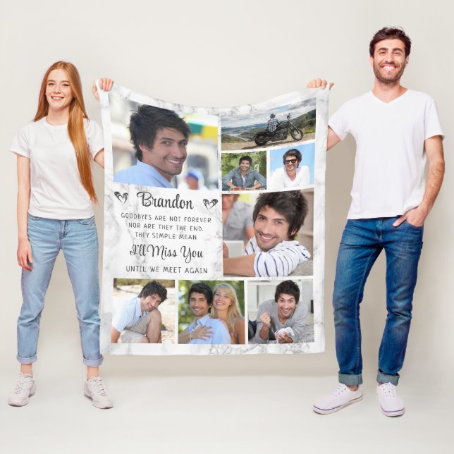 Couverture Polaire Citation commémorative 8 Photo Souvenir Marbre (En situation)