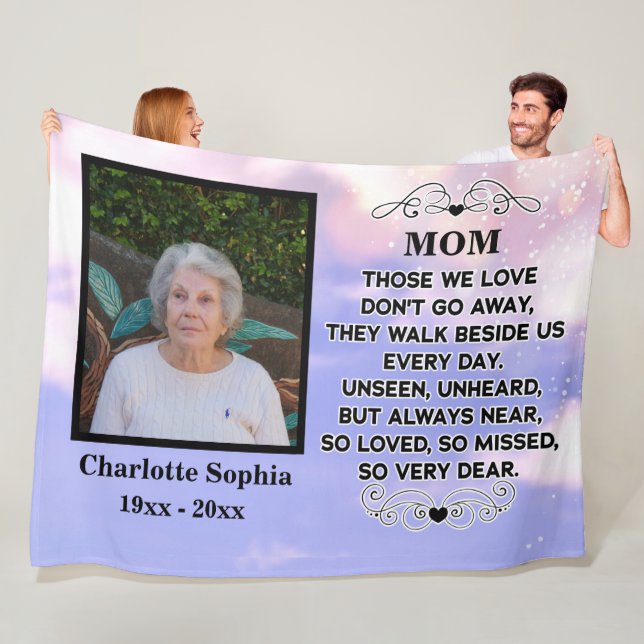 Couverture Polaire Citation commémorative pour maman Photo personnali (En situation)