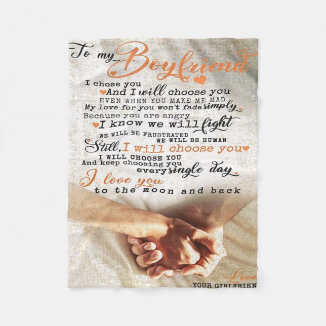 Couverture Polaire Citation d'amour pour petit ami | Cadeau pour mari (Devant)