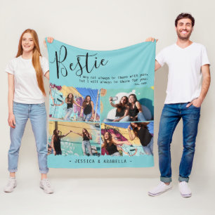 Couverture Polaire Citation de Bestie moderne Collage photo BFF perso
