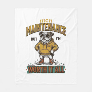 Couverture Polaire Citation de Bulldog Drôle T-Shirt Gravure Vintage 