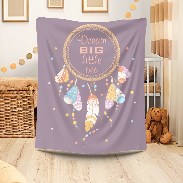 Couverture Polaire Citation de la bande de Dreamcatcher Boho Purple (Créateur téléchargé)