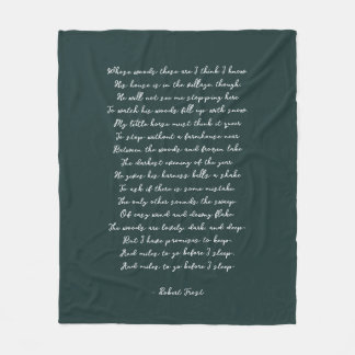 Couverture Polaire Citation personnalisée de poème en vert pin chanso