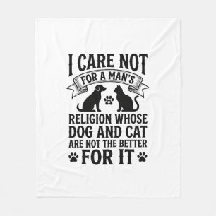 Couverture Polaire Citation Religion Chien Chat Vintage Design Amoure