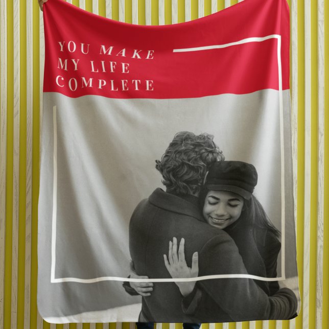 Couverture Polaire Citation romantique et photo | Cadeau Valentines (Créateur téléchargé)