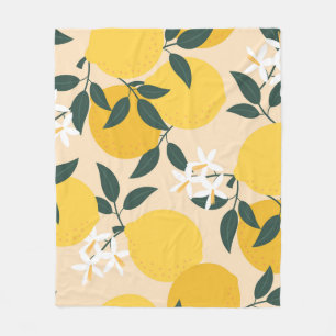 Couverture Polaire Citron vintage : Texture de Fruit sans soudure.