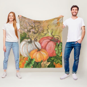 Couverture Polaire Citrouille - Aquarelle