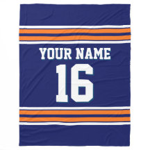 Citrouille bleu marine Orange White Sports Jersey