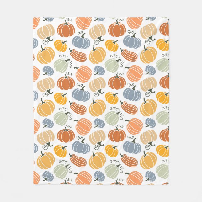 Couverture Polaire Citrouille coloré Motif gourd  (Devant)