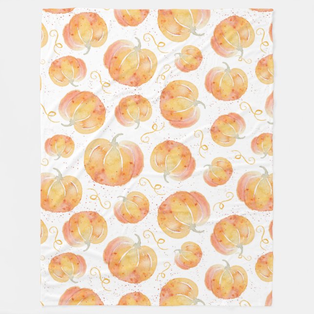 Couverture Polaire Citrouille d'automne Sherpa Blanket (Devant)